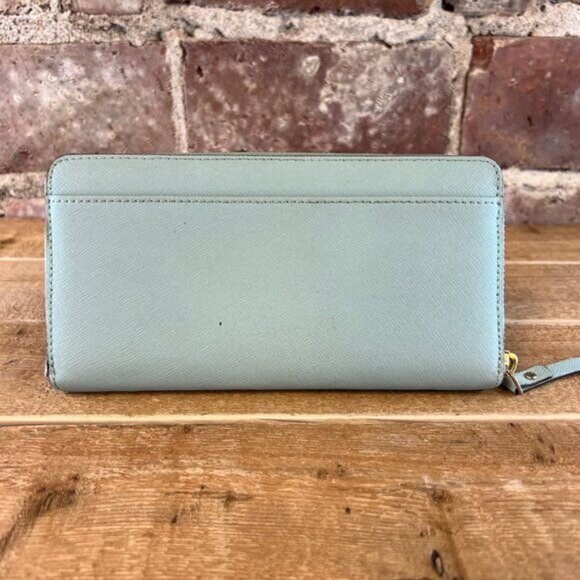 Kate Spade Baby Blue Leather Zip Around Wallet - Picture 9 of 9